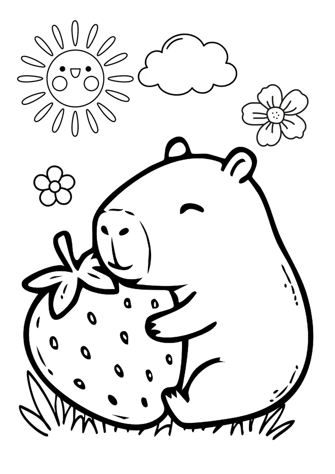 Desenho de capivara para colorir para imprimir e colorir - imagem 14